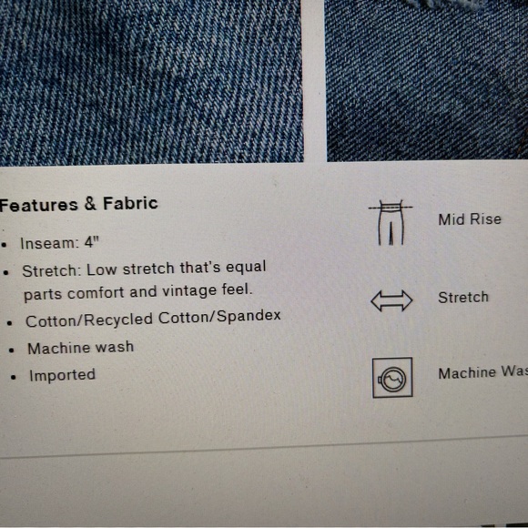 Express Medium Wash Cut Off Jean Shorts - Picture 4 of 4